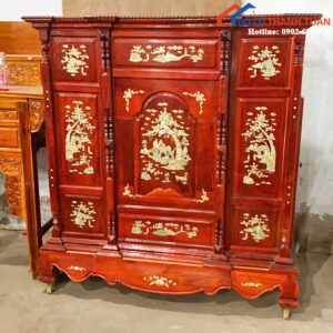 Thanh Lý Tủ Thờ Khảm Hoa Văn Tinh Xảo Mới 99%