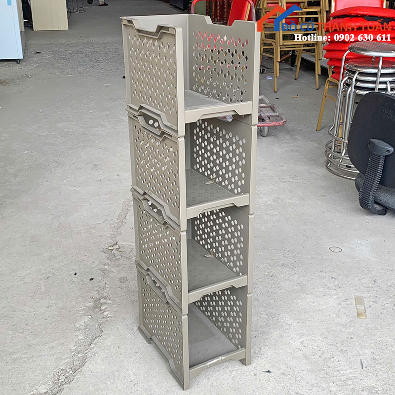 tu-ke-nhua-cu-23 Kệ Rổ Nhựa Cứng Cáp Cũ Giá Rẻ (Nhiều Mẫu)