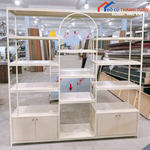 Kệ Tủ Trưng Bày Khung Sắt Mặt Gỗ 99% Giá Tốt