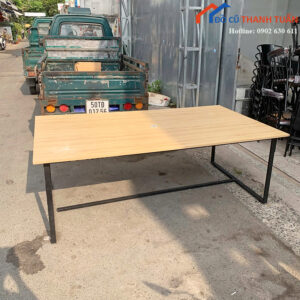 Bàn Họp Cũ 1M2x2M2 Vân Gỗ Hình Chữ Nhật