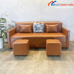 Thanh Lý Bộ Sofa 1M8 Da Bò Có Gối Mới 99% (Nhiều Mẫu)