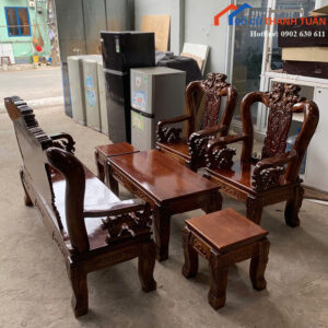 Thanh Lý Bộ Salon Gỗ Tay 10 Bát Tiên Mới 99%