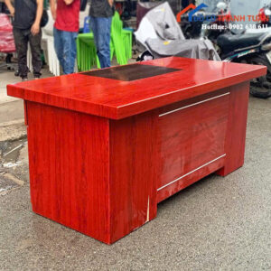 Bàn Giám Đốc Gỗ Cũ 1M6 Có Hộc Tủ
