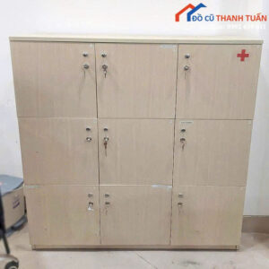 Tủ Locker Gỗ Cũ Kích Thước 1m2 Có Nhiều Ngăn