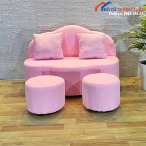 Thanh Lý Bộ Sofa Tròn Hồng Mới 99%