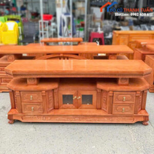Thanh Lý Kệ Tivi Gỗ Sồi Lau Màu 1M8 Mới 99%