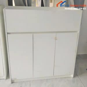Tủ Hồ Sơ Gỗ Cũ Màu Trắng 1Mx1M1