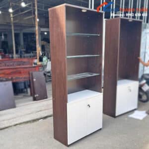 Tủ Kệ Trưng Bày Cũ Gỗ Nâu Thiết Kế Sang Trọng