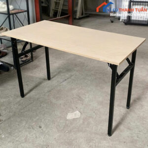 Bàn Làm Việc Cũ 1M2x60CM Chân Xếp Kim Loại