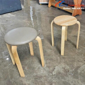 Ghế Gỗ Tròn Quán Ăn Cũ Nhỏ Gọn (Nhiều Mẫu)