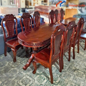 Bộ Bàn Ghế Ăn Gỗ Cao Cấp Phong Cách Cổ Điển Mới 99%