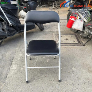 Ghế Học Sinh Cũ Bọc Da Màu Đen Gấp Gọn Tiện Lợi