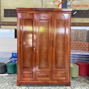 Thanh Lý Tủ Quần Áo Gỗ Xoan Đào 3 Cánh Mới 99%