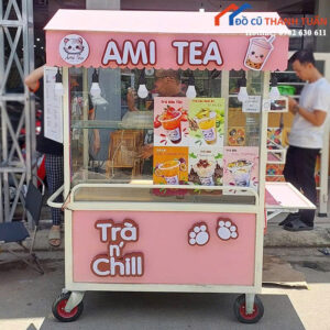 Xe Đẩy Bán Hàng Lưu Động 1M2 Cũ Màu Hồng Giá Rẻ