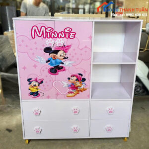 Thanh Lý Tủ Quần Áo Trẻ Em Màu Hồng Mới 99%