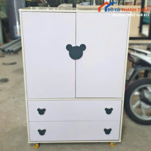 Thanh Lý Tủ Quần Áo Trẻ Em Tay Nắm Gấu Mới 99%