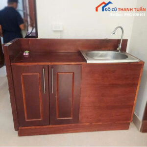 Tủ Bếp Gỗ Cũ Kèm Chậu Rửa Tiện Lợi