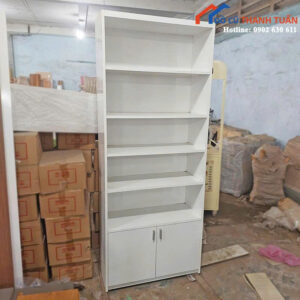 Thanh Lý Tủ Trưng Bày Gỗ Màu Trắng 80CM Mới 99%