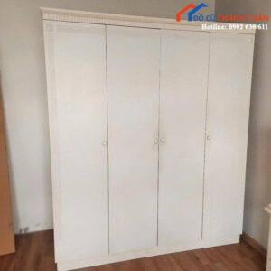 Tủ Quần Áo Cũ 1m8 Gỗ Công Nghiệp Màu Trắng