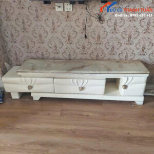 Kệ Tivi Cũ Màu Trắng Mặt Đá Sang Trọng
