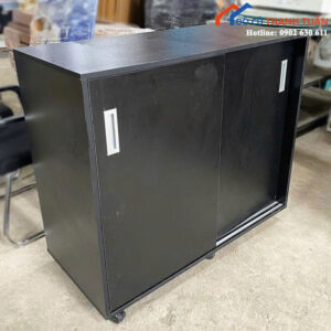 Thanh Lý Tủ Hồ Sơ Màu Đen Cửa Lùa 1M Mới 99%