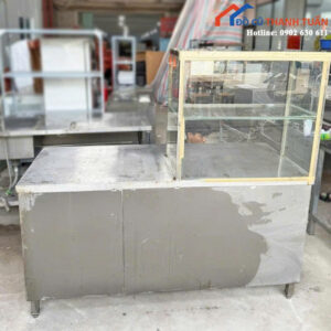 Quầy Quán Ăn Inox Có Tủ Kính Cũ Tiện Lợi