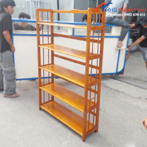 Kệ Sách Gỗ 5 Tầng Cũ 1Mx1M65 Phong Cách Cổ Điển