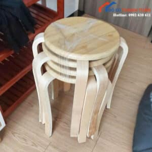 Ghế Đẩu Tròn Gỗ Cafe Cũ Gọn Nhẹ Giá Rẻ