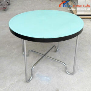 Bàn Sofa Tròn Cũ Mặt Kính Xanh Sang Trọng