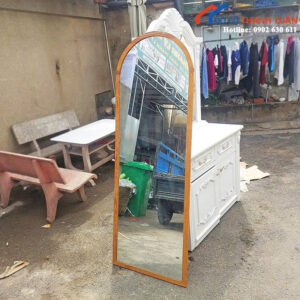 Gương Mái Vòm Gỗ Cũ 1M7x60CM Trang Trí Sang Trọng
