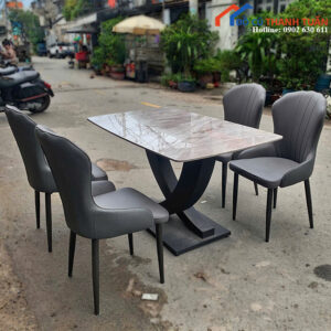 Bộ Bàn Ăn Mặt Đá Cũ 4 Ghế Sang Trọng