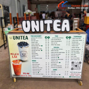 Quầy Bán Trà Sữa UNITEA Cũ Kèm Bảng Menu Có Sẵn