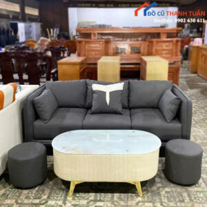 Thanh Lý Bộ Ghế Sofa Màu Xám Sang Trọng Mới 99%
