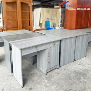 Thanh Lý Bàn Làm Việc Gỗ Màu Xám Tiện Dụng Mới 99%