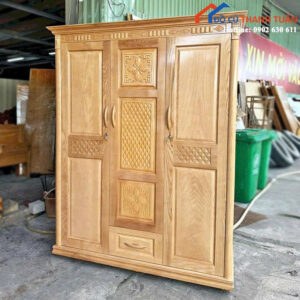Thanh Lý Tủ Quần Áo Gỗ Tự Nhiên 3 Cánh Mới 99%