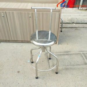 Ghế Xoay Cũ Inox Tròn Có Tựa Lưng Giá Rẻ