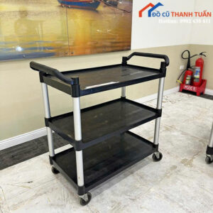 Xe Đẩy 3 Tầng Cũ Có Bánh Xe Xoay Linh Hoạt