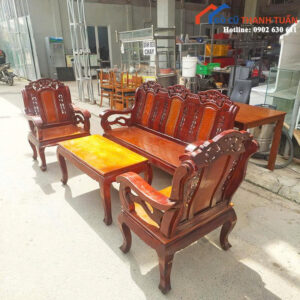 Bộ Bàn Ghế Salon Gỗ Cũ Chạm Khắc Tinh Xảo Giá Rẻ