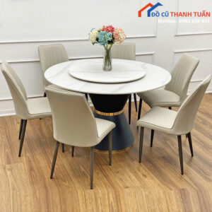 Bộ Bàn Ăn Tròn 1M3 Sang Trọng Mới 99% (Nhiều Mẫu)