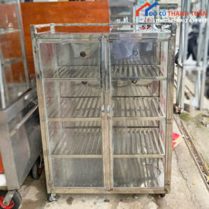 Tủ Chén Inox Cũ 2 Cánh Cửa Kín Nhiều Tầng Tiện Lợi