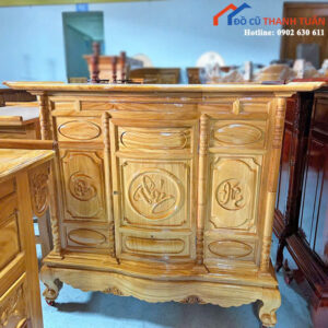 Thanh Lý Tủ Thờ Gỗ Chạm Khắc Tinh Xảo Mới 99%