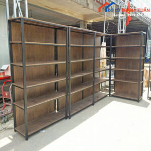 Tủ Trưng Bày Gỗ Cũ Khung Sắt Cổ Điển (Nhiều Mẫu)