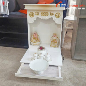Bộ Bàn Thờ Ông Địa Nhỏ Màu Trắng Cũ Sang Trọng