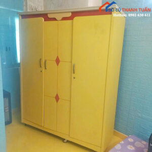 Tủ Quần Áo Nhựa 1M6x2M Màu Vàng 3 Cánh Cũ