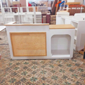 Thanh Lý Quầy Thu Ngân Gỗ 1M6x55CM Hiện Đại Mới 99%