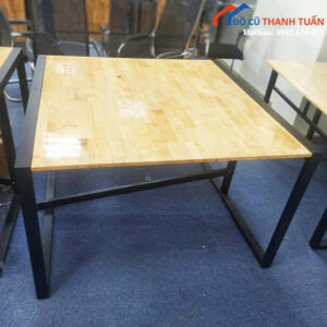 Bàn Làm Việc Gỗ Hình Vuông Cũ 1M2x1M2 Hiện Đại