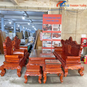 Bộ Salon Hoàng Gia Gõ Đỏ Cũ Chạm Khắc Tinh Xảo