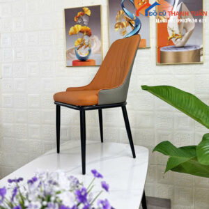 Thanh Lý Ghế Ăn Lưng Nhấn Họa Tiết Mới 99%