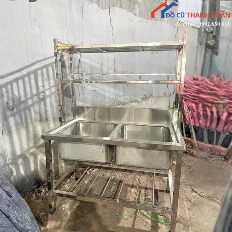 2C-3TR1 Bồn Rửa Chén Inox Có Kệ Chắc Chắn Mới 99% (Nhiều Mẫu)