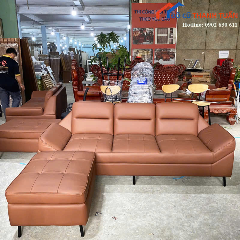 sofa-moi-1 Bộ Sofa Bọc Da Thiết Kế Sang Trọng Mới 99% (Nhiều Mẫu)